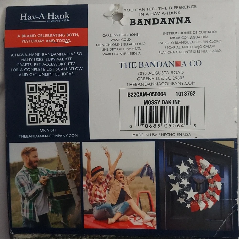 Hav-A-Hank bandana in a Mossy Oak camouflage pattern